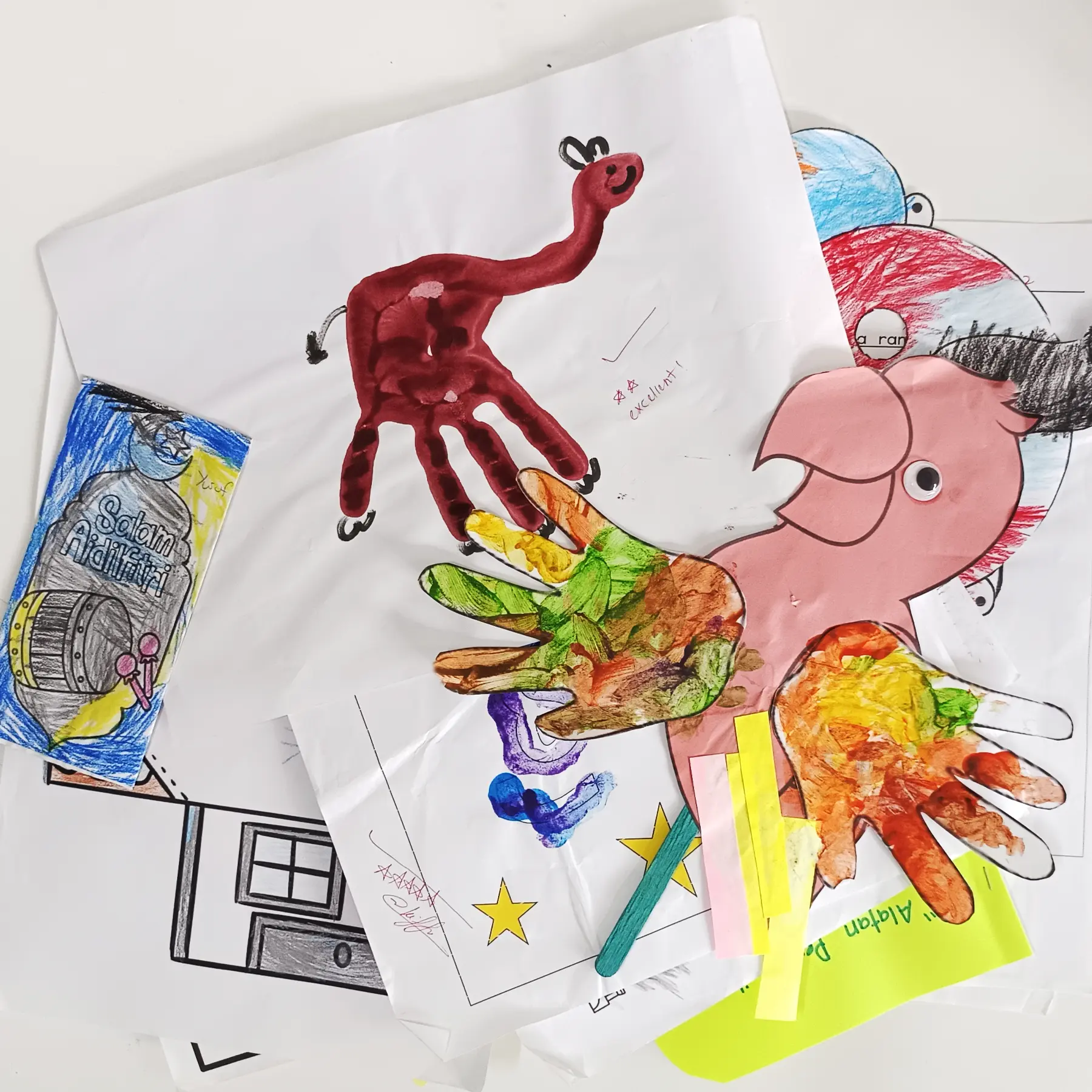 various children artwork